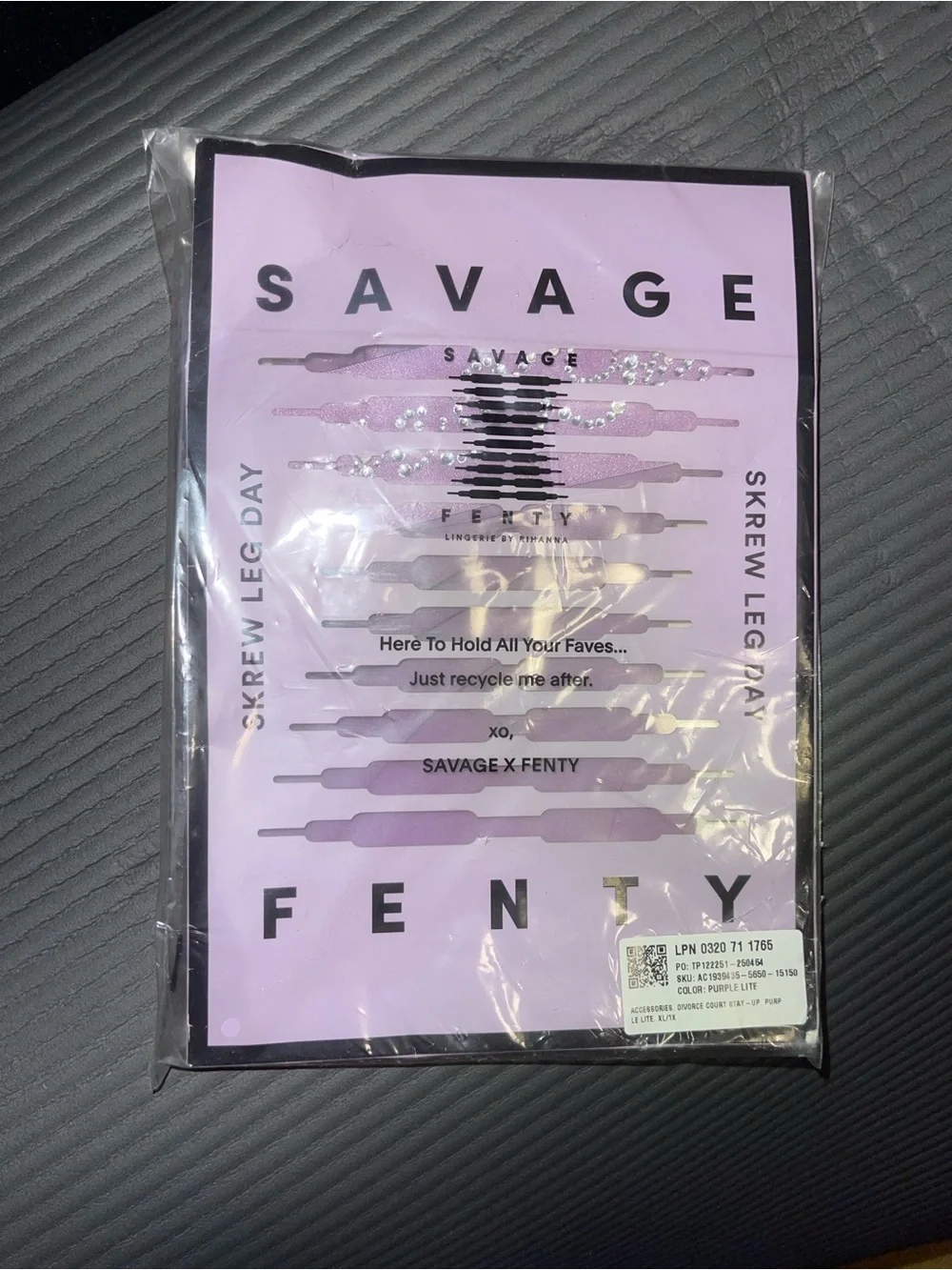 Savage X Fenty Divorce Court Lavender Thigh-High Stay-Up Stockings